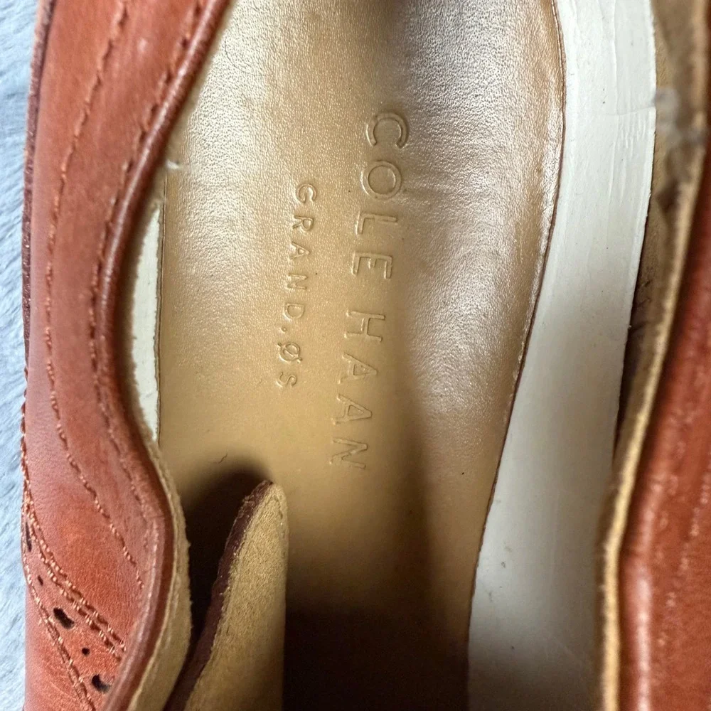 Cole Haan Grand.OS Wingtip Oxford Mens 8.5 Brown Leather Brogue C26471